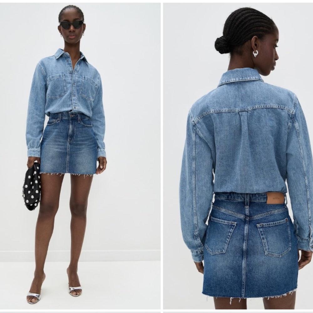 7 For All Mankind Mini Skirt Dress Womens L  NWT